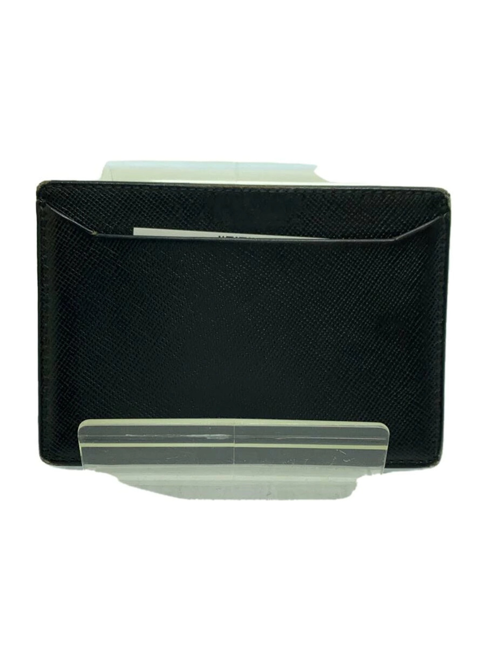 Prada Card Case Wallet Leather Black